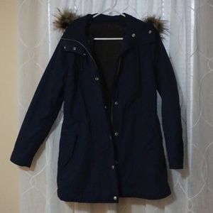 GAP Navy Blue 2-in-1 Sherpa Parka Jacket with Hood